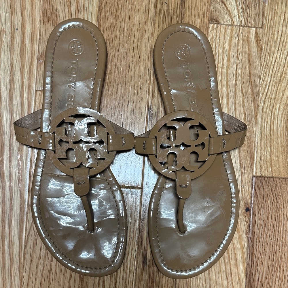 Tory Burch Sand Patent Millers Sandals for Women